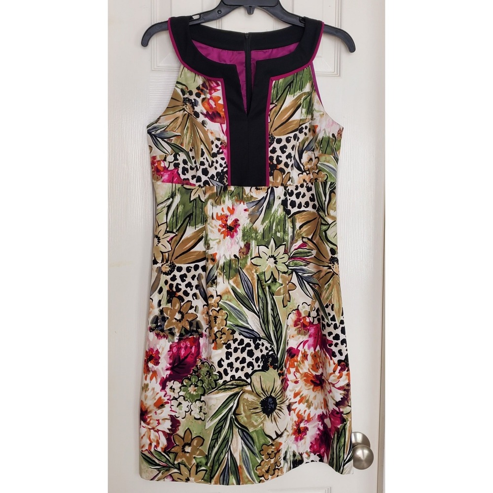 New ALYX Limited Floral Tropical Print Sleeveless V-Neck Dress Career Party Sz 8